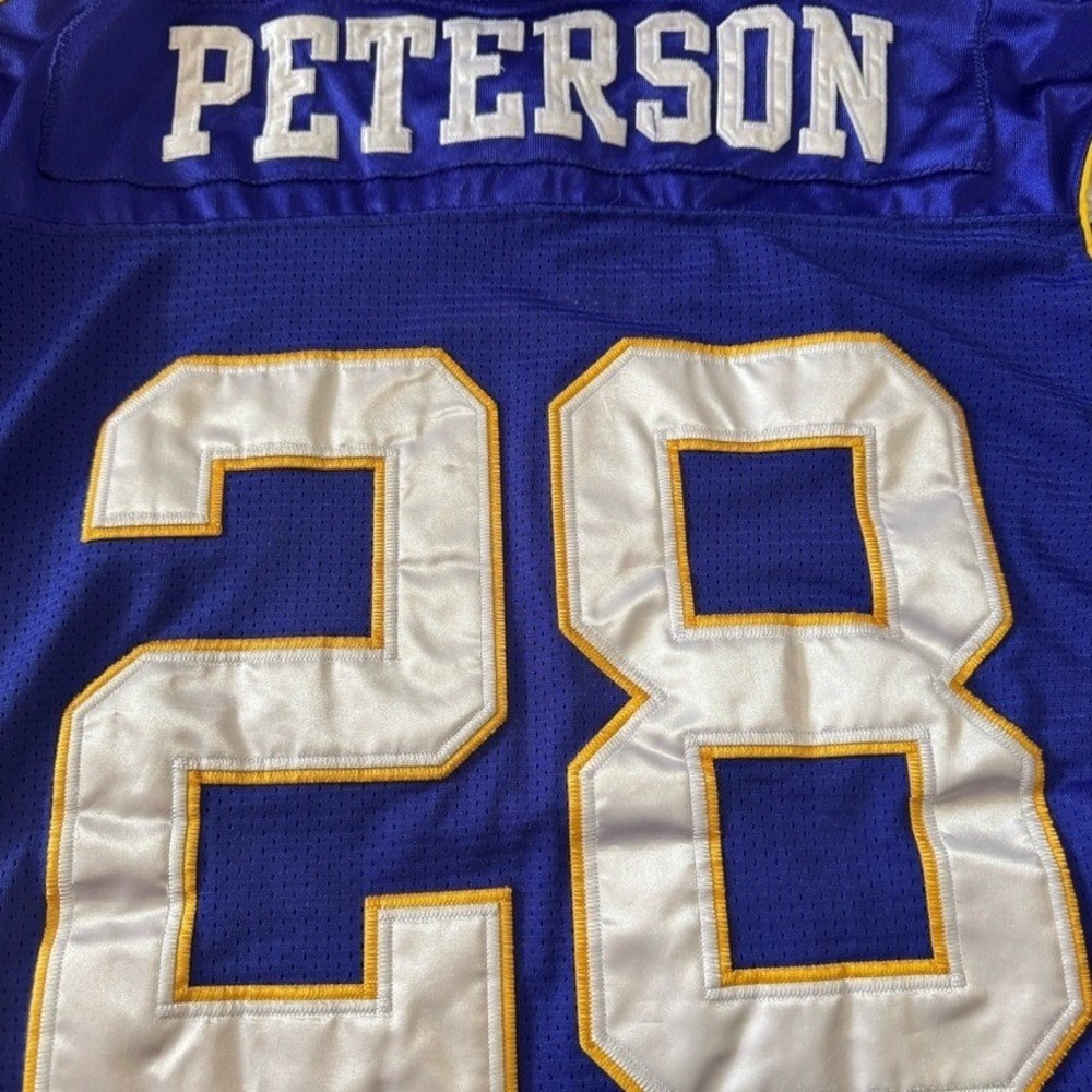 Reebok NFL Onfield Minnesota Vikings Adrian Peterson 28 Jersey‎ Purple Size 50